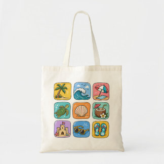 Sac à main de plage aux icônes mignonnes pour les 