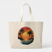 Sac à main de plage Coucher de soleil tropical (Dos)