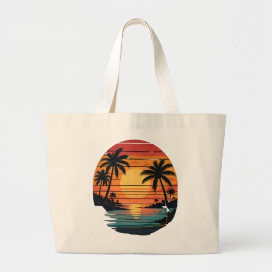 Sac à main de plage Coucher de soleil tropical (Devant)