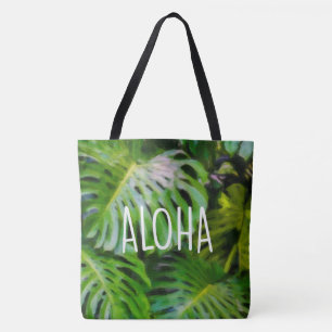 Sac à main de plage hawaïen Monstera aquarelle Alo