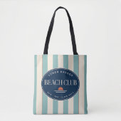 Sac à main de plage rayé Cabana sarcelle (Devant)