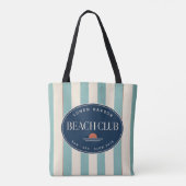 Sac à main de plage rayé Cabana sarcelle (Dos)