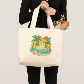 Sac à main de plage tropicale Palm Paradise (Devant (produit))