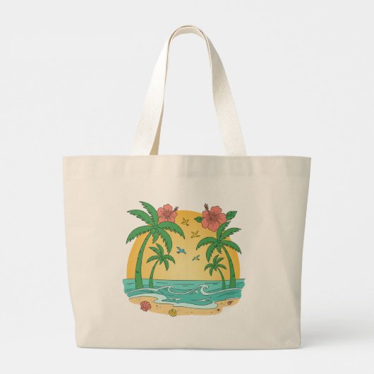 Sac à main de plage tropicale Palm Paradise (Dos)