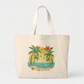Sac à main de plage tropicale Palm Paradise (Devant)
