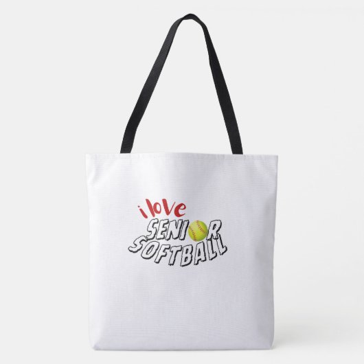 Sac à main de softball pour seniors "Je l'aime" (Devant)