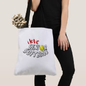 Sac à main de softball pour seniors "Je l'aime" (De près)