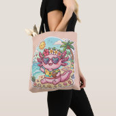 Sac à main de vacances d'été avec axolotl de plage (De près)