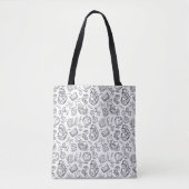 Sac à main d'enseignant noir et blanc à motif grib (Devant)