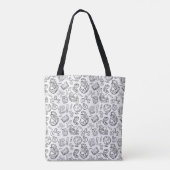 Sac à main d'enseignant noir et blanc à motif grib (Dos)