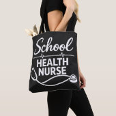 Sac à main d'infirmière scolaire avec ECG et stéth (De près)