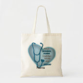 Sac à main d'infirmière scolaire Blue Heart (Devant)
