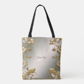 Sac à main doré floral blanc orné (Dos)