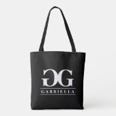 Sac à main double monogramme noir et blanc glamour (Dos)