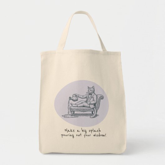 Sac à main drôle de chat du zodiaque Verseau (Devant)