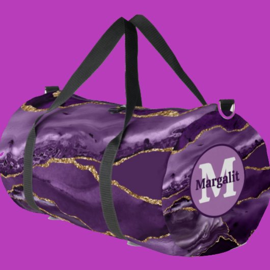 Sac à main élégant en agate dorée violette paillet
