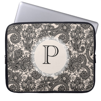 Sac à main élégant en dentelle noire avec monogram