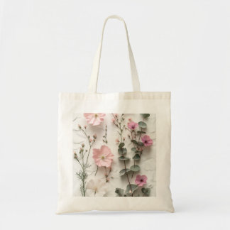Sac à main élégant en fleurs de botanique rose