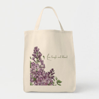 Sac à main élégant en toile fleurie de lilas viole