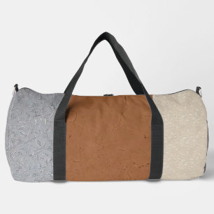 Sac à main élégant gris, ivoire et marron