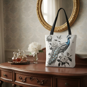 Sac à main élégant Paon avec illustration florale