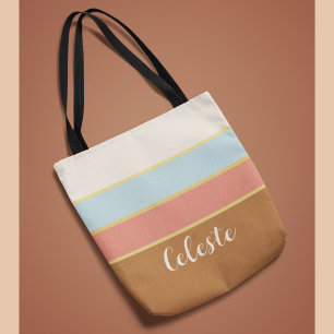 Sac à main élégant personnalisé avec nom et rayure
