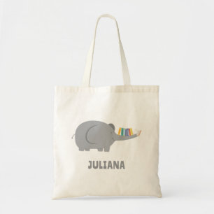 Sac à main éléphant mignon de la bibliothèque