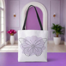 Sac à main en aquarelle papillon lavande minimalis