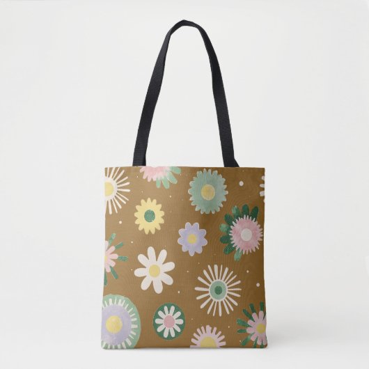 Sac à main en art floral violet doux (Devant)