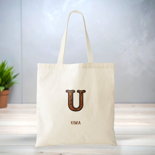 Sac à main en cuir western avec monogramme initial