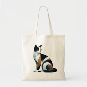 Sac à main en toile aquarelle avec un chat calico