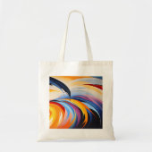 Sac à main en toile avec art abstrait stylé (Devant)