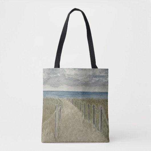 Sac à main en toile avec art de plage (Devant)