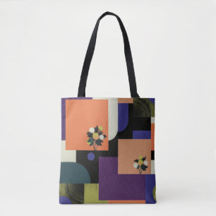 Sac à main en toile avec géométrie florale abstrai