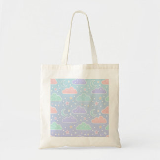 Sac à main en toile avec motif de nuage pastel est