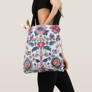 Sac à main en toile avec motif floral rose riche d