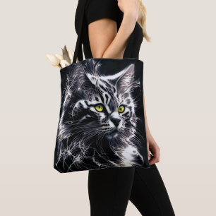 Sac à main en toile Chat Mystique Lumière Fracturé