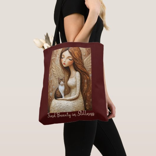 Sac à main fantaisiste Chat de Noël et Dame d'Hive (De près)