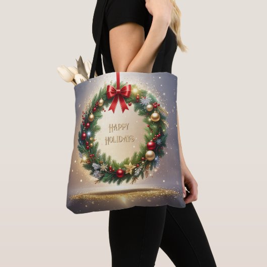 Sac à main festif de Noël Couronne de fête (De près)