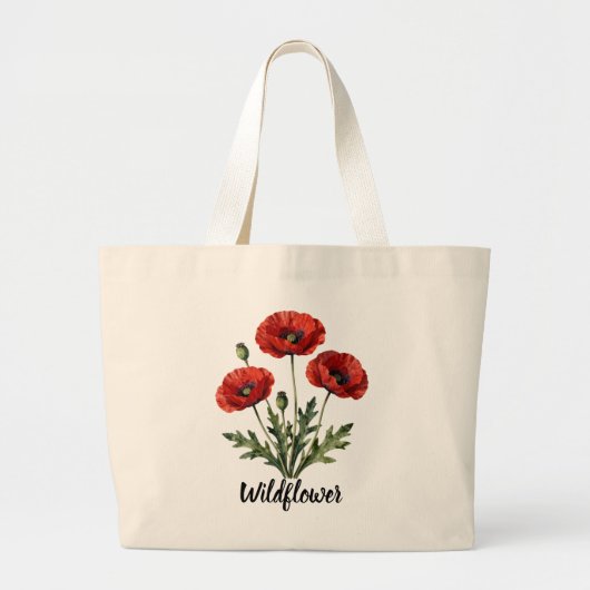 Sac à main Fleur de pavot rouge | (Devant)