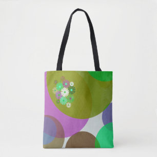 Sac à main fleuri abstrait coloré en cercles