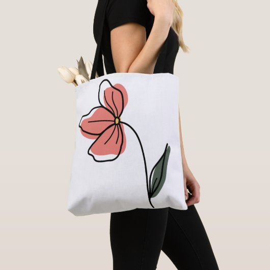 Sac à main Fleurs Minimalistes Abstraites (De près)