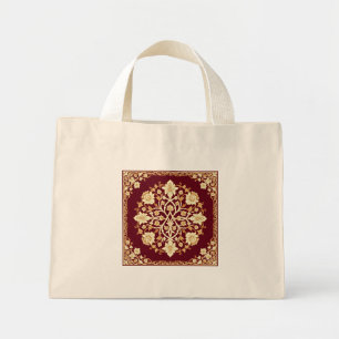 Sac à main floral arabesque cramoisi