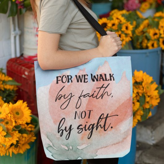 Sac à main floral avec verset de la Bible