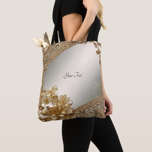 Sac à main floral doré orné moderne (De près)