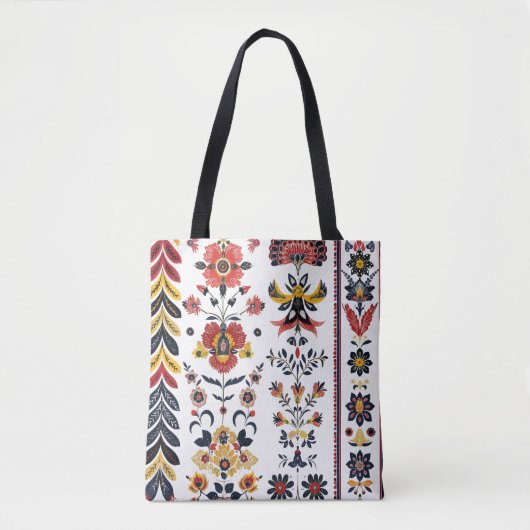 Sac à main floral en art folklorique rustique (Devant)