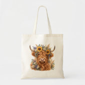 Sac à main floral Highland Cow (Devant)