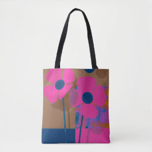 Sac à main floral rose moderne / Fleur audacieuse