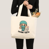 Sac à main FUNNY DENTIST : SAVING TEETH (Devant (produit))