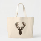 Sac à main géant Cerf Floral Rustique (Devant)
